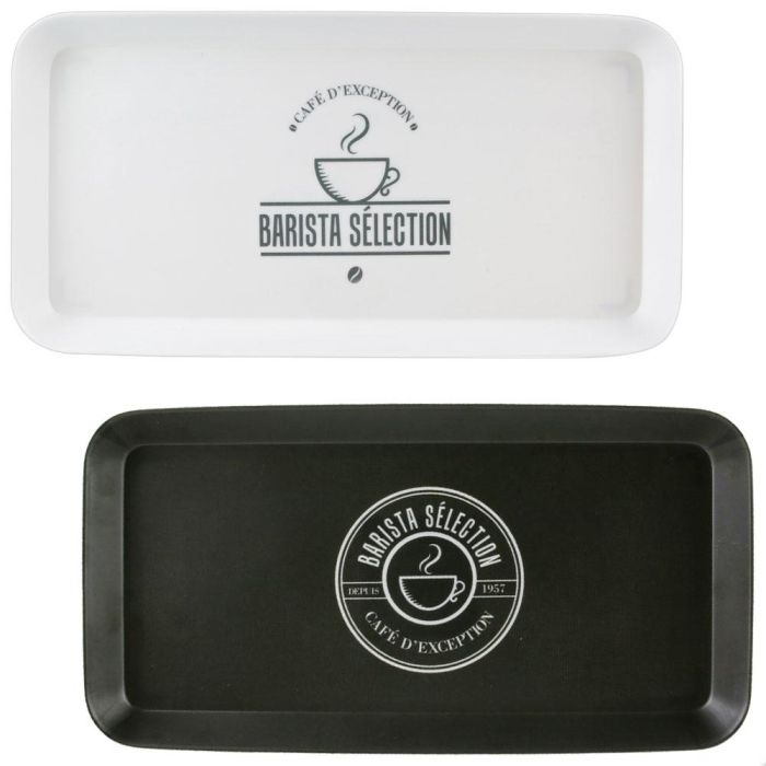 Saveur et Degustation Bandeja Melamina 30x15 cm Colores Surtidos Blanco Negro 2
