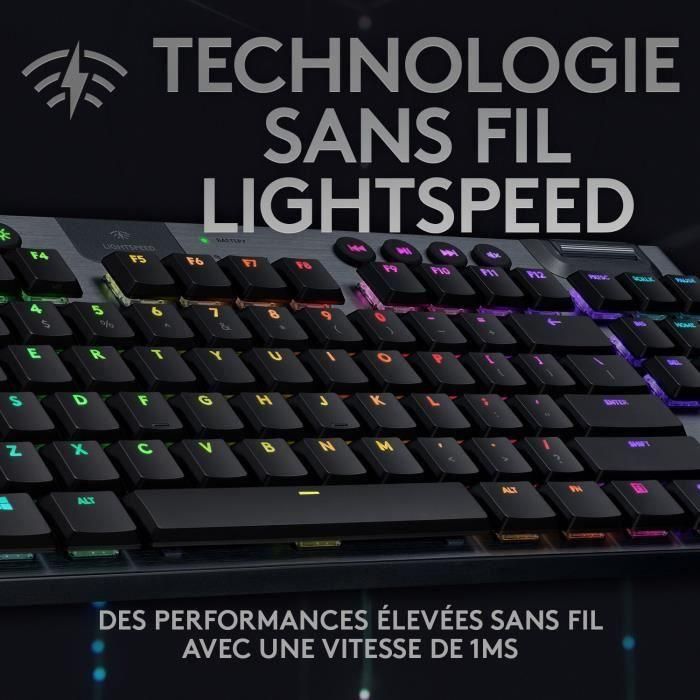 Logitech G915 TKL LIGHTSPEED RGB Teclado mecánico para juegos, inalámbrico, sin teclado numérico - GL Clicky 1 Logitech G915 TKL LIGHTSPEED RGB Teclado mecánico para juegos, inalámbrico, sin teclado numérico - GL Clicky 1
