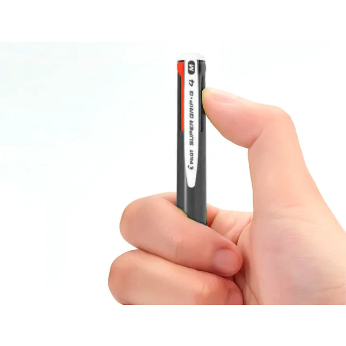 Pilot Bolígrafo Super Grip G Retráctil 4 Colores Sujeción de Caucho Tinta Base de Aceite Cuerpo Color Negro 2