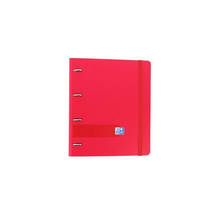 Oxford Carpeta Anillas 4 X 35 mm Live&Go Europeanbinder 360º, Recambio 100H A4+ 5x5, Tapa Polyfoam, Rojo