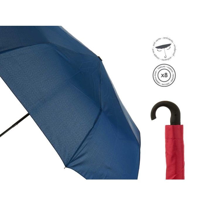 Paraguas Plegable Mango Surtidos Colores Oscuros Arte Regal 12x35x3.5cm - Azul, Marrón, Rojo (16 Unidades) 3