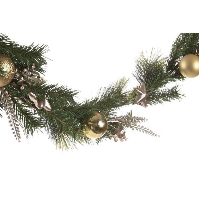 Guirnalda Navidad Moderna DKD Home Decor Verde Dorado 7 x 150 x 14 cm (2 Unidades) 2