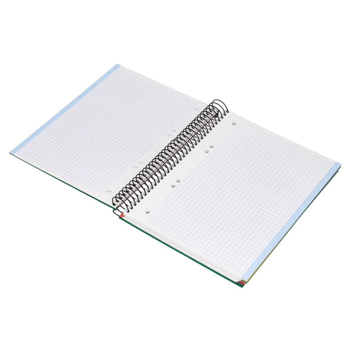 Liderpapel Cuaderno Espiral A5 Micro Papercoat Tapa Forrada 140 Hojas Cuadro 5mm Banda Verde 8