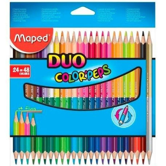 Lápices de colores Maped Duo Color' Peps Multicolor 24 Piezas Doble punta (12 Unidades) 1