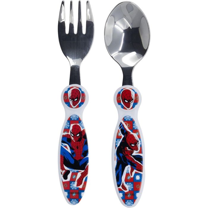 Juego De Cubiertos 2 Piezas Elípticos Metálicos Spiderman CZ11342 1 Juego De Cubiertos 2 Piezas Elípticos Metálicos Spiderman CZ11342 1