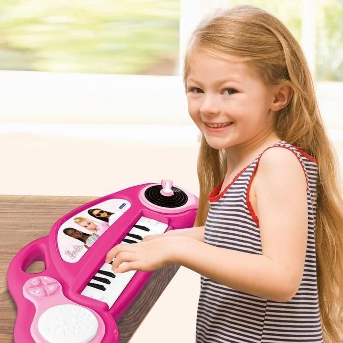 Barbie Piano Electrónico Infantil con Efectos de Luz y Micrófono 4