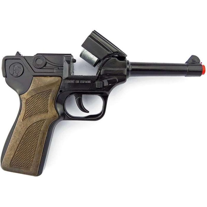 Pistola policia 8 tiros en negro 17x12x3 cm 3 Pistola policia 8 tiros en negro 17x12x3 cm 3