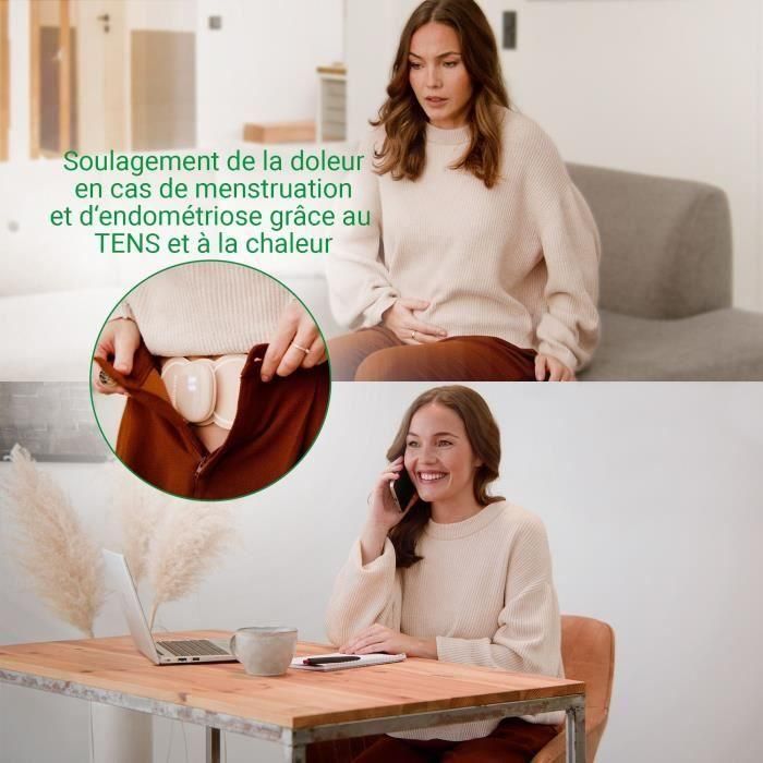 Medisana TT 250 TENS Dispositivo Alivio Dolor Menstrual Abdomen y Espalda con 4 Electrodos Beige 5
