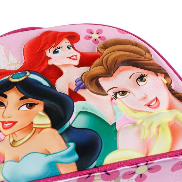 Disney Princesas Bolsa Portamerienda 3D Palace con Forro Isotérmico, Asa Bandolera Ajustable, Rosa 4