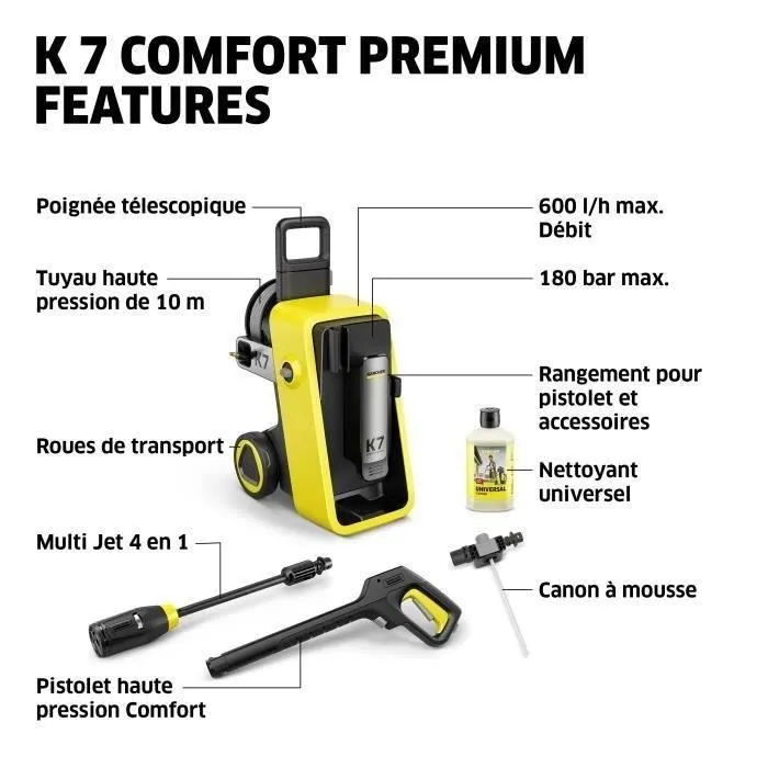 Karcher Hidrolimpiadora K 7 Comfort Premium 180 bar, 3000W, 600 L/h