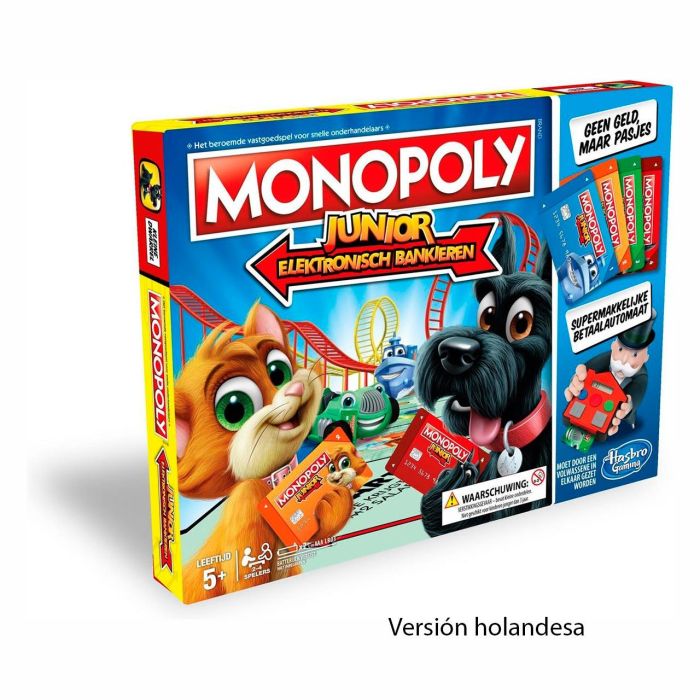 Monopoly E1842 Junior Electrónico con Tarjeta Bancaria, Idioma Holandés, para Niños +5 años 0 Monopoly E1842 Junior Electrónico con Tarjeta Bancaria, Idioma Holandés, para Niños +5 años 0