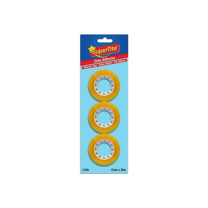 Cinta Adhesiva Supertite Caramelo Rollo 36X12 Blister De 3 12 unidades