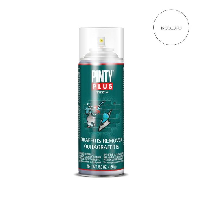 Pinty Plus Greenox Quita Graffitis Spray 270 cc Baja Toxicidad Eliminable Con Agua