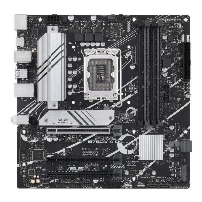 Asus Prime B760M-A D4-CSM 90MB1D00-M1EAYC Placa Base Micro ATX Socket 1700 DDR4 PCIe 4.0 con 2x M.2 y 2.5Gb Ethernet