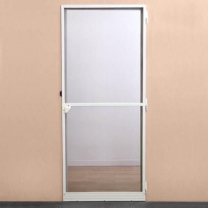 Mosquitera de Puerta Abatible H220 x L100 cm - Protección Insectos - Marco Aluminio Blanco - Lona Fibra de Vidrio - Apertura 180° Retorno Automático Mosquitera de Puerta Abatible H220 x L100 cm - Protección Insectos - Marco Aluminio Blanco - Lona Fibra de Vidrio - Apertura 180° Retorno Automático