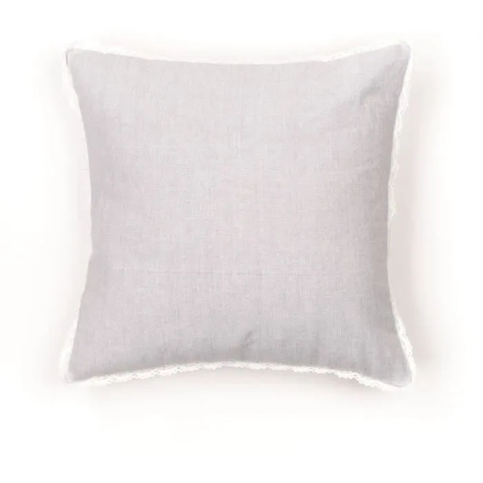 Today TOD1700240760596 Cojín CHARME Chambray x Dentelle Capucine 40 x 40 cm 3