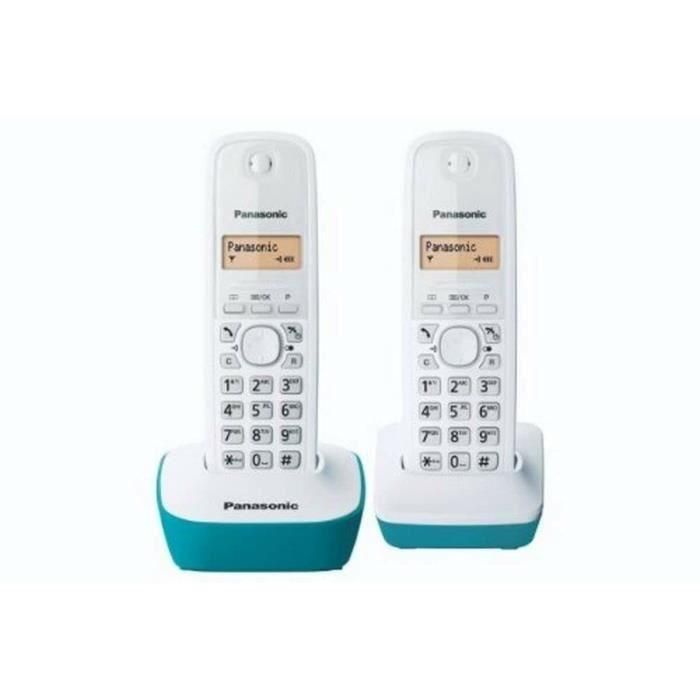 Panasonic KX-TG1612FRC Duo Teléfono inalámbrico sin contestador automático Blanco Azul 1 Panasonic KX-TG1612FRC Duo Teléfono inalámbrico sin contestador automático Blanco Azul 1