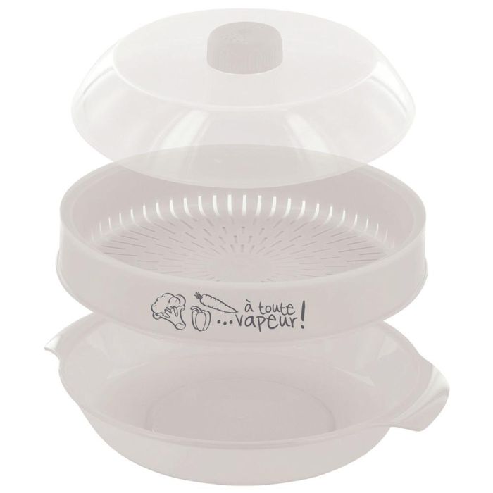 Cook Concept Recipiente para Cocinar al Vapor en Microondas con Tapa Regulable y Depósito de Agua, 25x21.5x12 cm 1