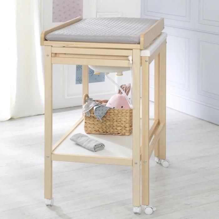 Roba ROB4005317313931 Cambiador con bañera deslizante, colchón hidrófugo estilo Roba Gris, estante de almacenaje, madera natural 4 Roba ROB4005317313931 Cambiador con bañera deslizante, colchón hidrófugo estilo Roba Gris, estante de almacenaje, madera natural 4