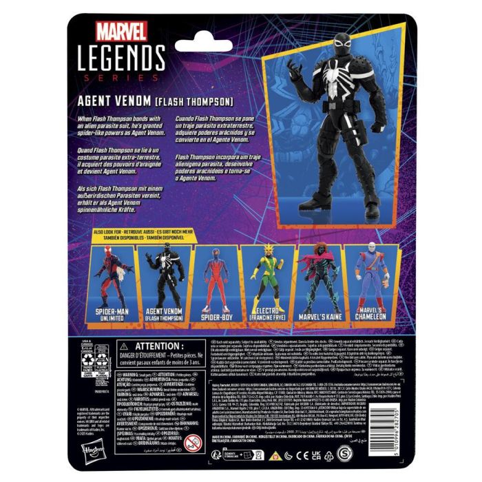 Hasbro G0786 Figura Agente Venom Marvel Legends Series, articulada 15 cm (cómics Spider-Man), con 7 accesorios 8