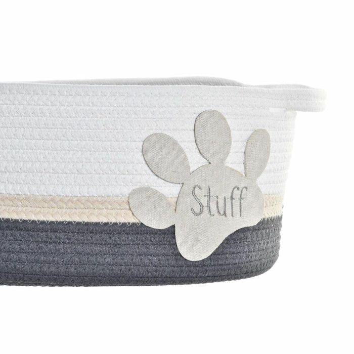 Juego de Cestas DKD Home Decor Blanco Gris Crema 60 x 31 x 25 cm 3 Piezas