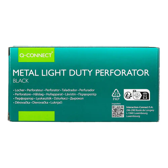 Q-connect KF14214 Taladrador Negro, Abertura 1 mm, Capacidad 10 Hojas 8