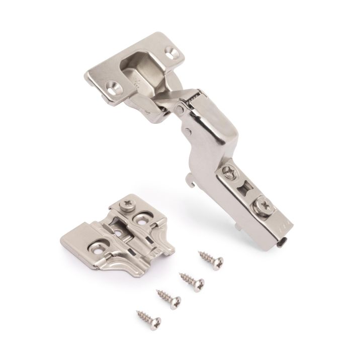 Emuca Lote de 20 bisagras supercodo X92 con cierre suave y suplementos para atornillar, Acero, Niquelado 1 Emuca Lote de 20 bisagras supercodo X92 con cierre suave y suplementos para atornillar, Acero, Niquelado 1