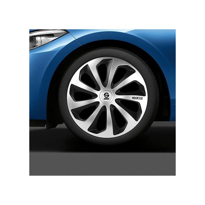 Tapacubos Sicilia Bicolor 16" Plata-Negro Spc 4 Unidades Cs5 SPC1673SVBK Tapacubos Sicilia Bicolor 16" Plata-Negro Spc 4 Unidades Cs5 SPC1673SVBK