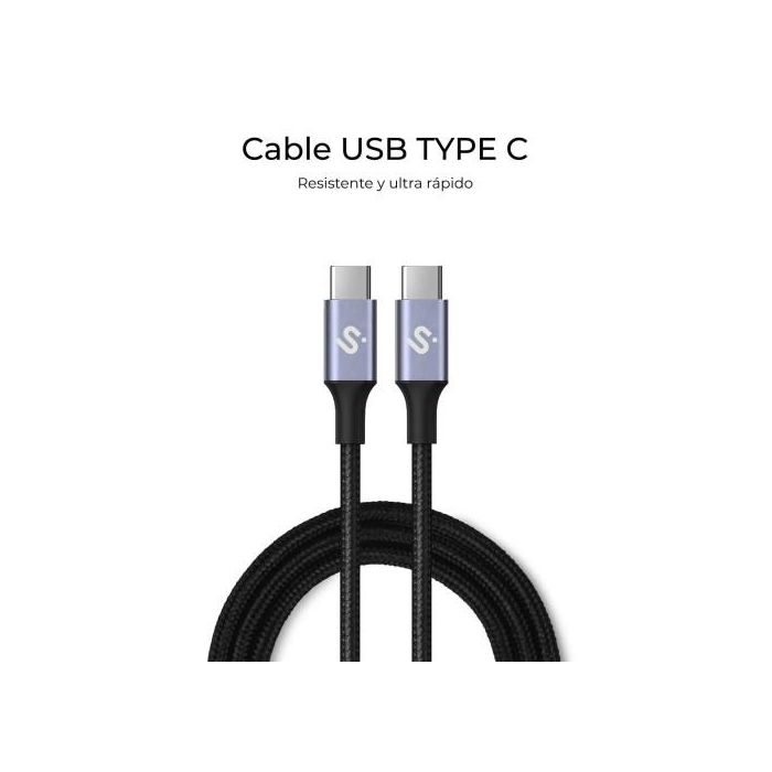 Cable USB-C a USB-C Subblim SUBCAB-C10001 1 m Negro 2 Cable USB-C a USB-C Subblim SUBCAB-C10001 1 m Negro 2