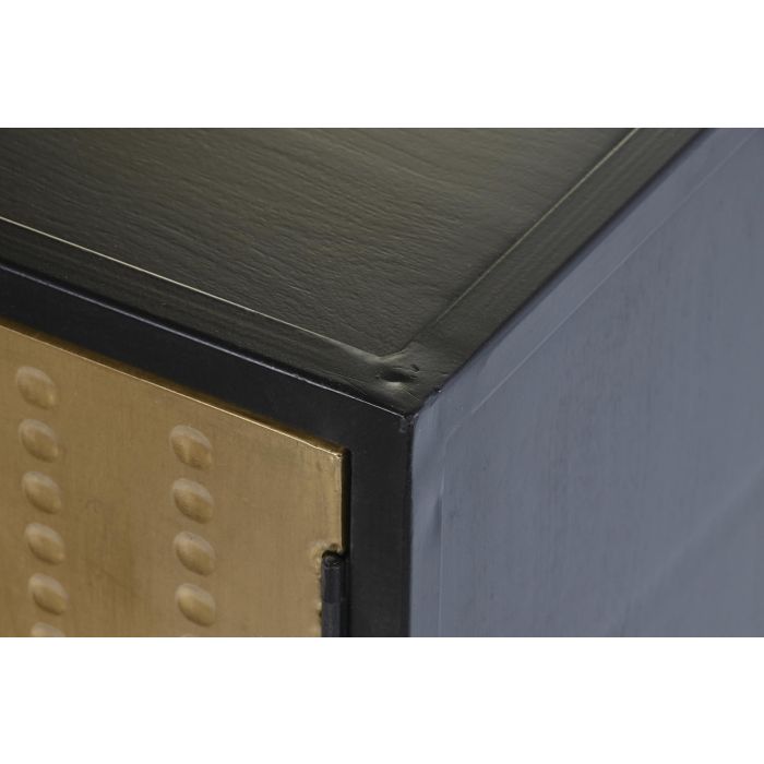 DKD Home Decor Mueble TV Negro Dorado de Madera y Metal, 120x37x50 cm 2 DKD Home Decor Mueble TV Negro Dorado de Madera y Metal, 120x37x50 cm 2
