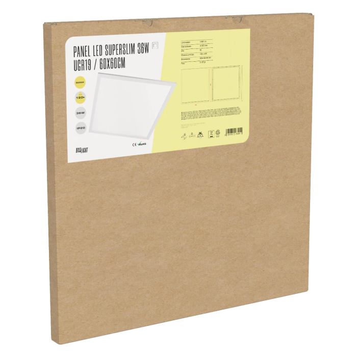 BX3 LIGHT Panel LED Superslim Modular 60x60 cm 36W 3623 Lm 6000K UGR19 Blanco, Marco Blanco, 40000 h, BX3-PANMB59559536WCW BX3 LIGHT Panel LED Superslim Modular 60x60 cm 36W 3623 Lm 6000K UGR19 Blanco, Marco Blanco, 40000 h, BX3-PANMB59559536WCW