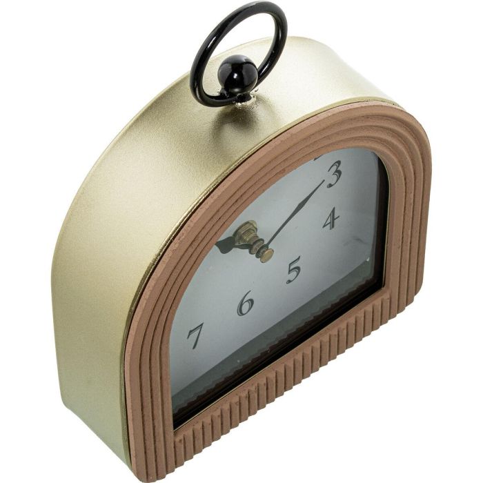 Reloj de Mesa Alexandra House Living Marrón Dorado Madera Metal 16 x 21 x 5 cm 3