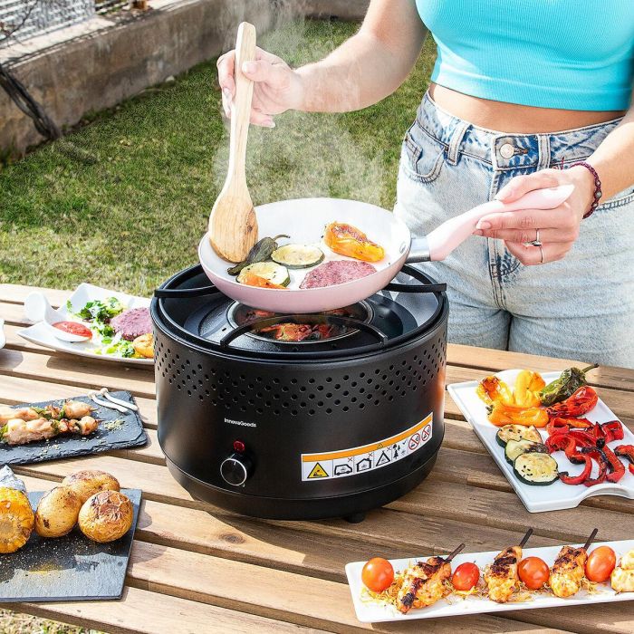 Barbacoa de Carbón sin Humo Portátil CleanQ InnovaGoods 12 Barbacoa de Carbón sin Humo Portátil CleanQ InnovaGoods 12