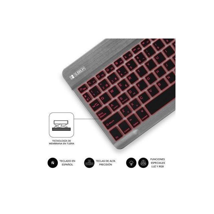 SUBBLIM Teclado Smart Backlit BT Keyboard Grey 3