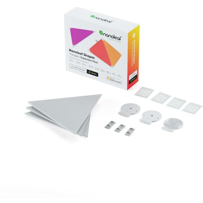 Nanoleaf NL47-0001TW-3PK Shapes Triangles Starter Kit, Pack de 3 Paneles LED Inteligentes, Blanco, Multicolores Nanoleaf NL47-0001TW-3PK Shapes Triangles Starter Kit, Pack de 3 Paneles LED Inteligentes, Blanco, Multicolores