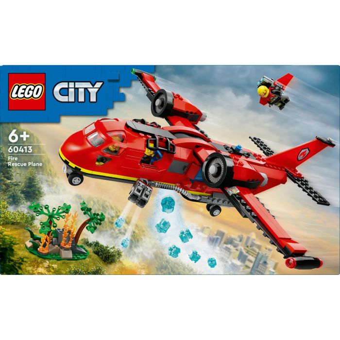 LEGO 60413 City Avión de Rescate de Bomberos Juguete con 3 Pilotos y Minifiguras 11