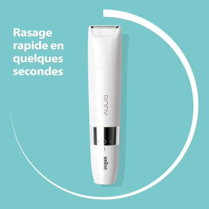 Braun Recortadora de cuerpo eléctrica BS1000 para hombres y mujeres, multiusos, en seco y húmedo, color blanco Braun Recortadora de cuerpo eléctrica BS1000 para hombres y mujeres, multiusos, en seco y húmedo, color blanco