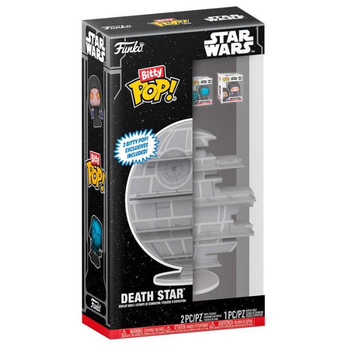 FUNKO Display Bitty POP! Star Wars Estrella de la Muerte con Emperador Palpatine y Darth Vader (electrificado) y capacidad para 20 figuras