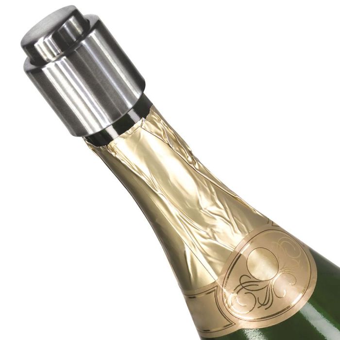 Cook Concept Tapón Conserva Vino, Acero Inoxidable + Plástico, Cierre Hermético al Vacío 2