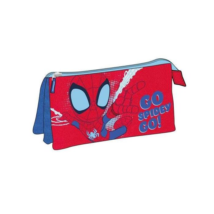 Estuche portatodo 3 compartimentos spidey 22.5 x 21.5 x 2.0 cm