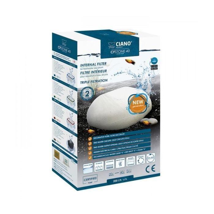 Filtro interno CIANO CF Stone 80 en forma de guijarro para acuarios de hasta 80L 3 Filtro interno CIANO CF Stone 80 en forma de guijarro para acuarios de hasta 80L 3