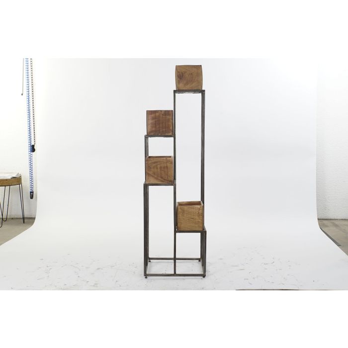 DKD Home Decor Macetero Moderno Marron Negro Mango y Metal 120 cm Alto 3