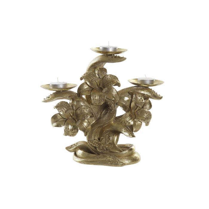 DKD Home Decor Portavela Decorativo de Resina Estilo Glamour Diseño Floral Dorado Colección Flower leading 26x12x23 cm 3 DKD Home Decor Portavela Decorativo de Resina Estilo Glamour Diseño Floral Dorado Colección Flower leading 26x12x23 cm 3
