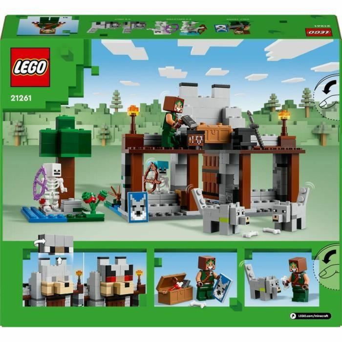 LEGO Minecraft 21261 Fortaleza del Lobo - Juego de exploración con temática de esqueletos 1