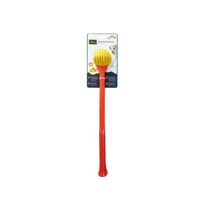 FLINGERZ Pelota de Juguete para Perro con Lanzador Universal - Goma Resistente, Rellenable con Snacks, Silbante, Flotante, Lanzamiento Largo FLINGERZ Pelota de Juguete para Perro con Lanzador Universal - Goma Resistente, Rellenable con Snacks, Silbante, Flotante, Lanzamiento Largo