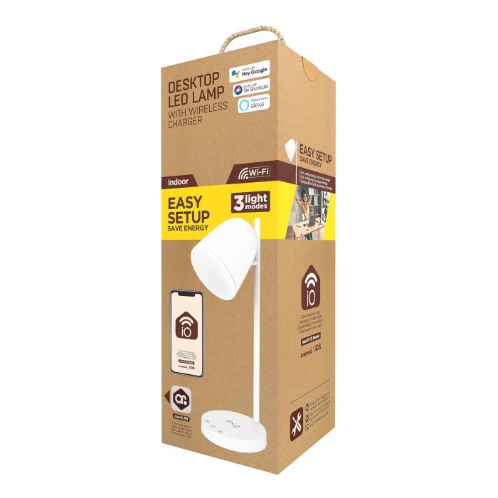 Muvit iO Lámpara Sobremesa LED WiFi con Carga Inalámbrica, Control por App y Compatible con Google Home, Alexa y Siri 5