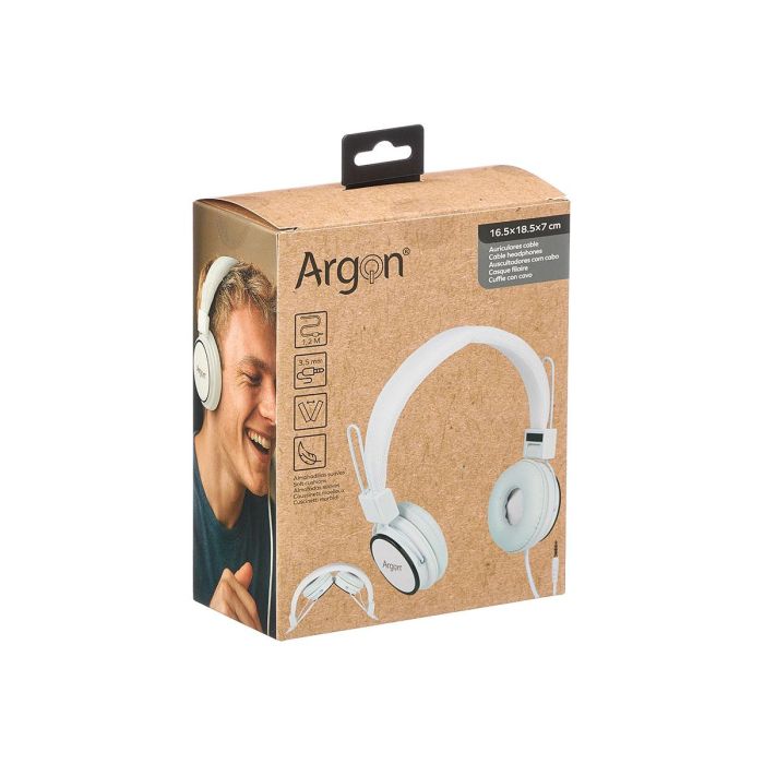 Argon Auriculares Cable Blanco 16x18x16 cm 2