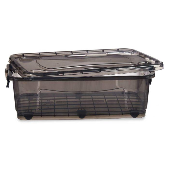 Caja de Almacenamiento con Ruedas Antracita Plástico 30 L 40 x 20,5 x 63 cm (6 Unidades) 1