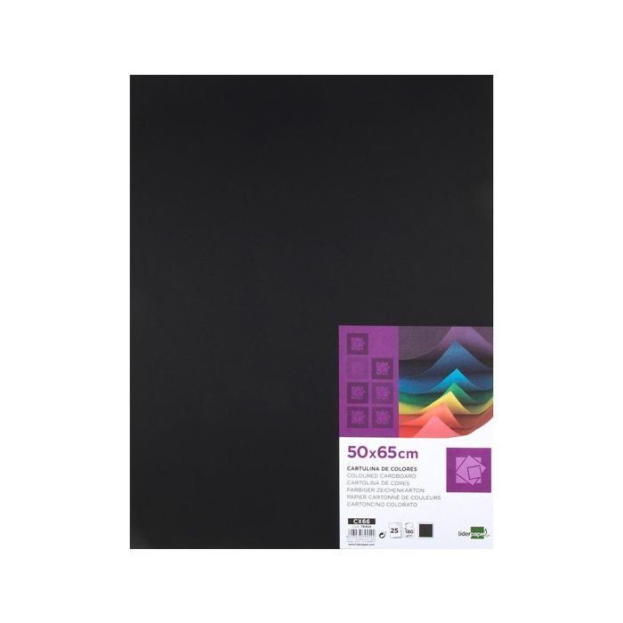 Cartulina Liderpapel 50x65 cm 240 gr-M2 Negro Paquete De 25 Hojas 1