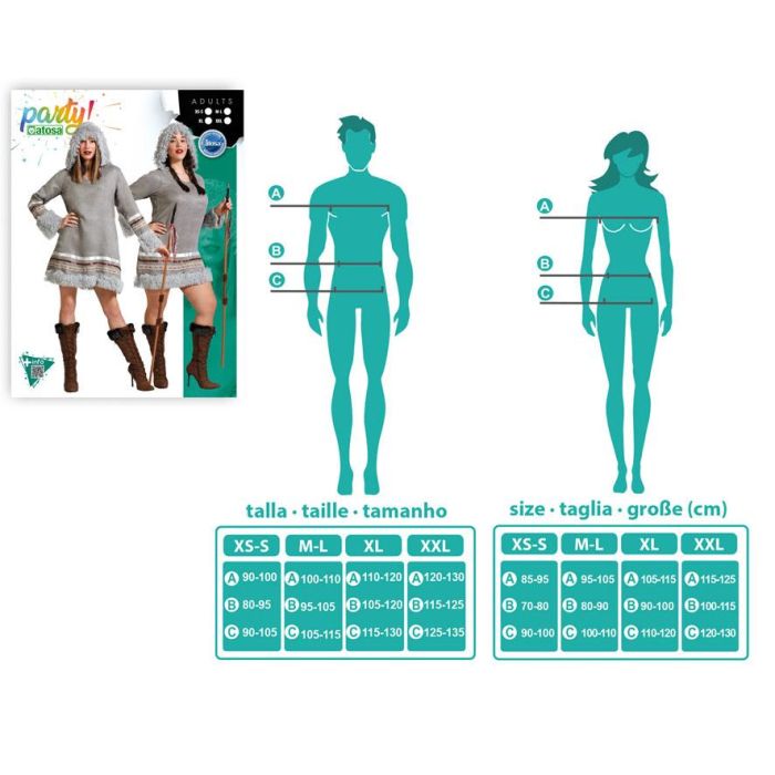 Disfraz Esquimal Gris Mujer Adulto XXL 3 Disfraz Esquimal Gris Mujer Adulto XXL 3